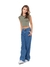 Calça wide leg jeans médio - comprar online