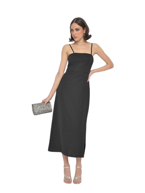 Vestido longo em tecido