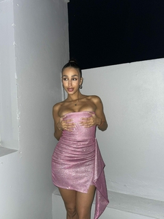 Vestido strapless Malibu glitter - comprar online