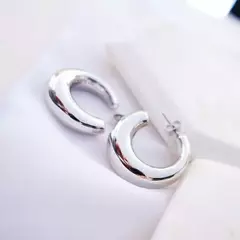 AROS CHUNKY HOOP SILVER - comprar online