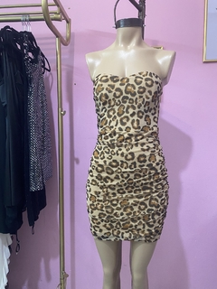 Vestido Strapless Animal Print