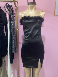 Vestido Strapless plumas en internet