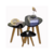 Kit Trio Jogo de Mesinhas Lateral Sala Pé Palito Retro Tampo Orgânico - comprar online