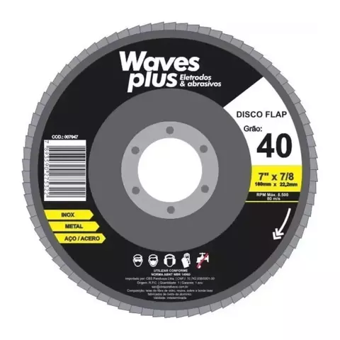 DISCO LIXA G-40 41/2 X 7/8 RETO -WAVES