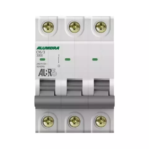 DISJUNTOR TRIPOLAR 16A ALBR3 DIN C BR 39442 -ALUMBRA
