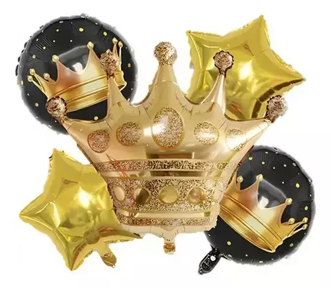 Set Globos 5pcs Corona Dorada x1u - comprar online