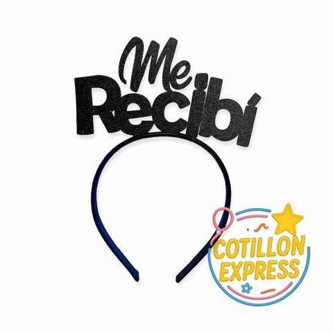 Vincha Me Recibi Negro x1u