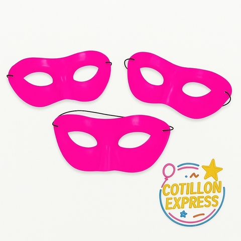 Antifaz Plastico Rigido con Elastico Fluor Fucsia x10u - comprar online