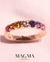 Imagen de Argolla Oro rosado18k y zafiros de colores