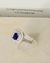 Anillo de Compromiso con Zafiro, diamantes y oro blanco 18k - Magma Joyería
