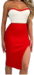 Conjunto Feminino Saia Midi e Fenda com Cropped Tomara que caia