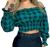 Blusinha Xadrez Cropped Feminina