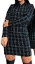 Vestido Feminino Xadrez Manga Longa Com Capuz