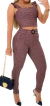 Conjunto Feminino Xadrez Top e Calça