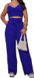 Conjunto Feminino Duna Areia Calça Pantalona e Cropped com Bojo