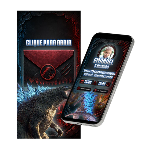 Convite Digital Godzilla