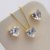 Conjunto Colar Brinco Cristal Coração Semijoia Ouro 18k - loja online