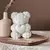 Imagen de Osito Blanco de Rosas Blanco - Vela Osito Bouquet Tendencia