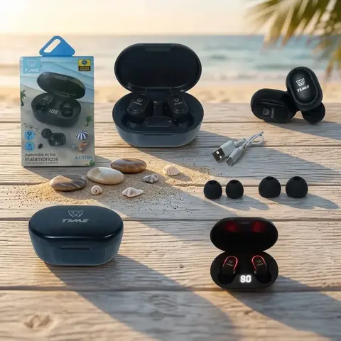 AURICULAR TIME BLUETOOTH CON PANTALLA LCD EN LA BASE CARGADORA