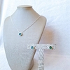 Conjunto Solitário de Zircônia Verde Esmeralda