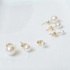 Trio de Brincos Solitário Pérolas - comprar online