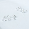 Trio de Brincos Solitário Zircônia Cristal - comprar online