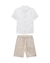 CONJUNTO CAMISA EM TRICOLINE E BERMUDA EM VISCOLINHO / BRANCO - comprar online