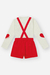 CONJ BLUSA ML E JARDINEIRA OFF WHITE/ VM MARTE - Stillus Kids