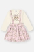 CONJ BODY ML E SALOPETE NATURAL/ROSA PLIE - comprar online