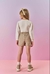 CONJ BLUSA ML E SHORTS/SAIA NATURAL/BG CROISSANT - Stillus Kids