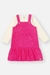 CONJ BODY ML E SALOPETE NATURAL/ROSA NEON na internet