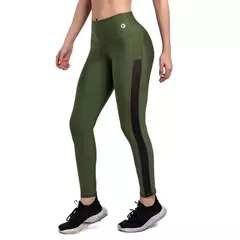 LEGGINS MALLA LATERAL-VERDE MILITAR × - comprar en línea