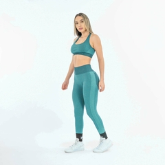 CONJUNTO SEAMLESS-VERDE PETROLEO/BLANCO