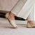 Flat Peeptoe Sophie Couro Wishin (Off White) - Wishin