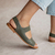 Flat Kelly Couro Wishin (Militar) - loja online