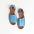 Flat Peeptoe Sophie Couro Wishin (Azul) - Wishin