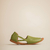 Flat Peeptoe Sophie Couro Wishin (Jade) - loja online