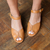 Midi Peep Toe Couro Wishin (Caramelo) na internet