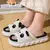 Bonito dos desenhos animados vaca unisex chinelos de linho primavera verão slid