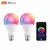 Lâmpada noturna led com controle remoto bluetooth, e27, rgb, 220v, 15w, regulá