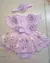 Macacão bordado floral bebê menina, manga voadora, vestido de tule com bandana - comprar online