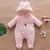 Roupa de escalada de pelúcia para bebê, roupa fofa de algodão quente e grossa