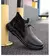 Sapatos impermeáveis de couro preto masculino, Sapatos de segurança do trabalh