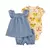 Conjunto de roupas de verão para bebês meninas, algodão, flor, moda infantil, - Kallex shop