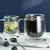 Caneca de vidro de borosilicato alto, resistente ao calor, 150-350ml, parede dup - comprar online