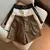 Mulheres chique moda bolsos laterais preto falso couro shorts vintage cintura al na internet