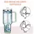 Garrafa de água isolada de aço inoxidável 304, 1200ml, copo térmico de carro - tienda online