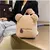 Urso bonito mochila de pelúcia com nome bordado para crianças, bolsas de ombro na internet