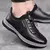 Sapatilhas de couro impermeáveis masculinas, sapatos de plataforma de negócios