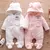 Roupa de escalada de pelúcia para bebê, roupa fofa de algodão quente e grossa